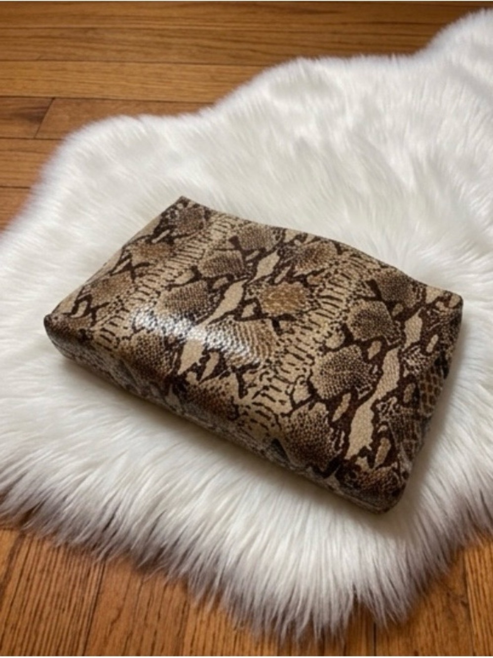 A.L.C. Snake Print Clutch in Brown and Tan